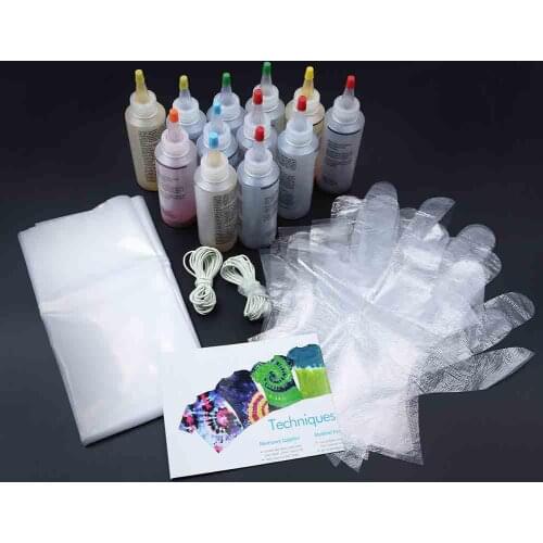 Cold Water Colorful One Step Art Craft Permanent With Pigment Fabric Decorating Non Toxic DIY Textile Paint Tie Dye Kit