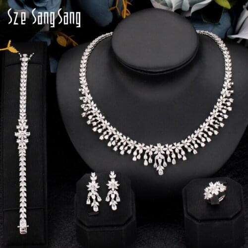 Unique Design Fashion Women Jewelry Set For Wedding Cubic Zirconia Super Quality Anniversary Gift Nigerian Bridal Jewellery