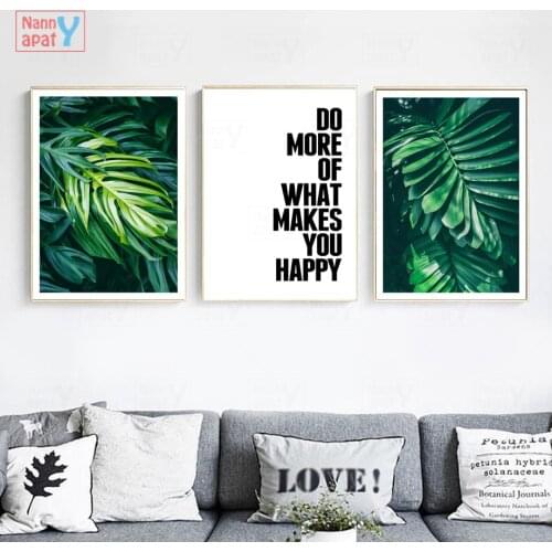 Fresh Big Leaf Wall Art Canvas Painting Nordic Posters and Prints Tropical Monstera Wall Pictures for Living Room Bedroom Decor