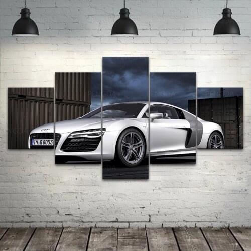 Wall Art HD Printed Beautiful Blue Sky Pictures Canvas Home White Car Run Decor Modular Painting Frame Cuadros For Living Room