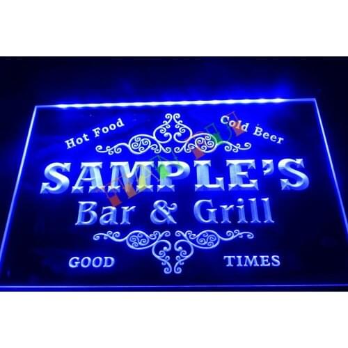 DZ058- Name Personalized Custom Family Bar & Grill Beer Home Gift Neon Sign hang sign home decor crafts