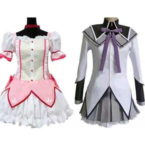 2021 New Magical Girl Kaname Madoka Akemi Homura Cosplay Costume Dress For Girls Women