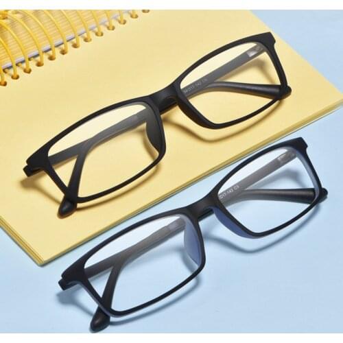 New two-tone elastic paint TR90 full frame glasses frame comfortable men and women square glasses frame prescription glasses