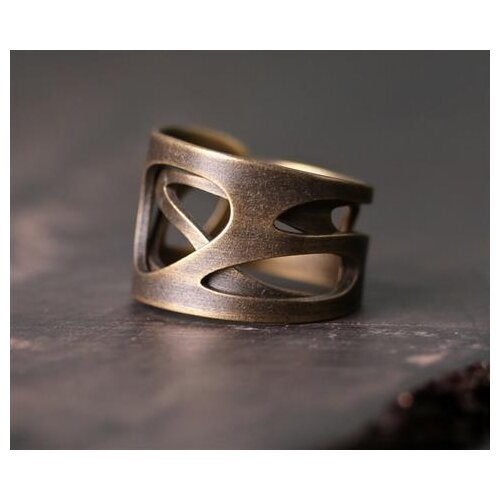 Original Designer Lucky Hollow Process Open Ring Ingot Pattern Chinese Retro Light Luxury Charm Female Silver Jewelry