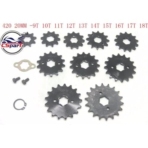 9T 10T 11T 12T 13T 14T 15T 16T 17T 18T Tooth 420 ID 20MM Motorcycle Front Engine Sprocket For Honda Dirt bike Motorcycle