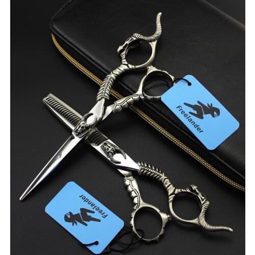 6" Salon Hair Shears Sheep JP440c Professional Barbers Hair Cutting Scissors Japan 440c Hairdressing Thinning Scissors haircut