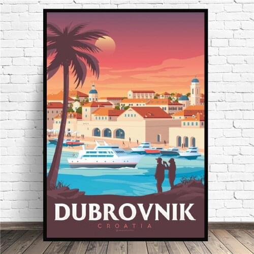 Dubrovnik Travel Art Canvas Poster Prints Home Wall Decor Painting