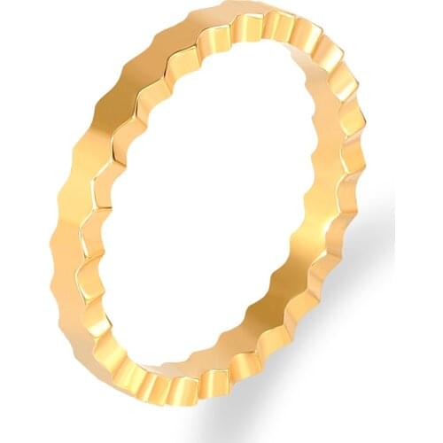 Luxury Brand Geometry Smooth Wave Thin Ring for Women Girl Rose Gold Color Simple Finger Ring Classic Wedding Jewelry Wholesale