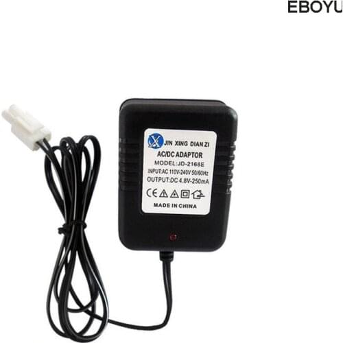 EBOYU DC EL 2P Plug 4.8V 250mAh Ni-MH Ni-Cd AA Battery Pack Charger Adapter with EL Plug for RC Toys Cameras AC 110-240V
