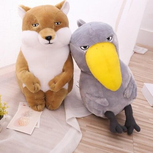 Cute One Piece Big Mouth Bird And Fox Plush Toys Soft PP Cotton Stuffed Animals Cushions Dolls Sleeping Pillows 2 Size