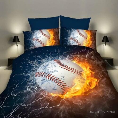 Sports football basketball rugby baseball printing duvet cover bedding set duvet cover with pillowcase boy/youth duvet cover