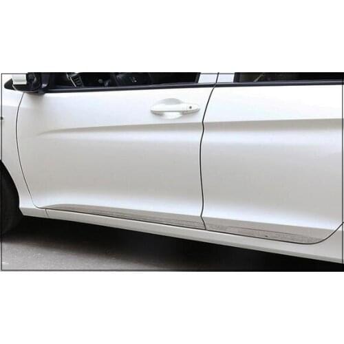 Higher star stainless steel 4pcs side door trim, door protection pedal sticker with logo For Honda City 2015-2017