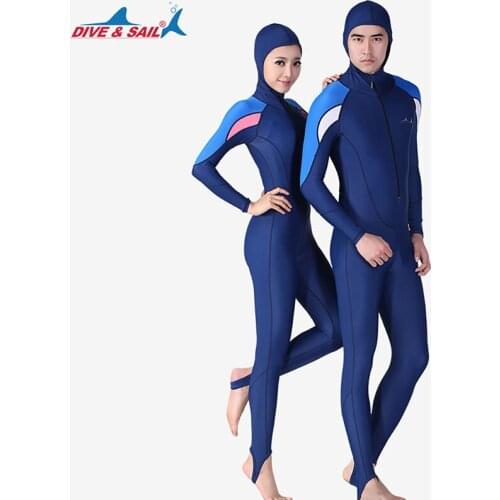 Women men Hooded Wetsuit Jumpsuits Swimwear quick dry Diving Suit UV Protection Long sleeve Swimsuit Sports Sailing Surf clothes