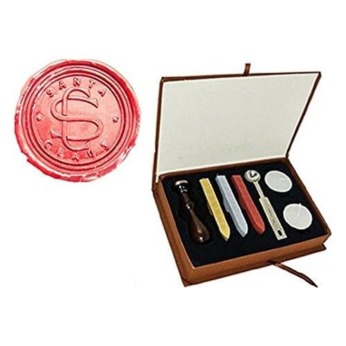 MDLG Vintage Santa Claus Christmas Gift Custom Made Two Letters Monogram Letter Picture Logo Retro Invitation Wax Seal Stamp Ros