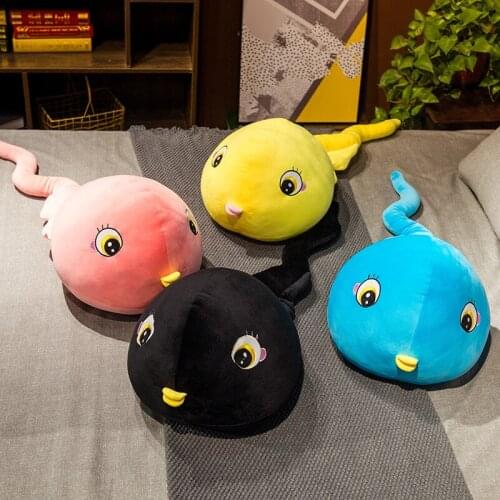 1pc 100cm Kawaii Tadpole Plush Toys Cute Real Like Animal Pillow with Blanket Toys Soft Stuffed Sofa Cushion for Children Gifts