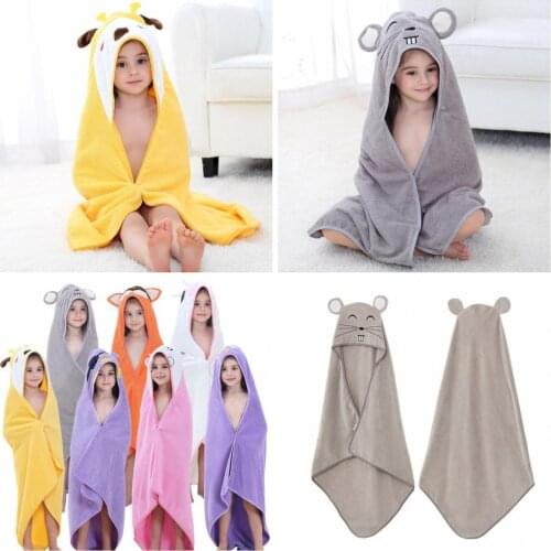 100% Cotton Super Soft Baby Boys Girls Hooded Terry Cloth Bath Towel Washcloth Home Swimming Pool Towel 0-5 Years Old