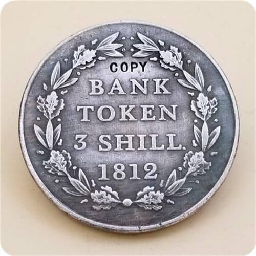 1812 United Kingdom 3 Shillings - George III Bank of England Token COPY COIN FREE SHIPPING