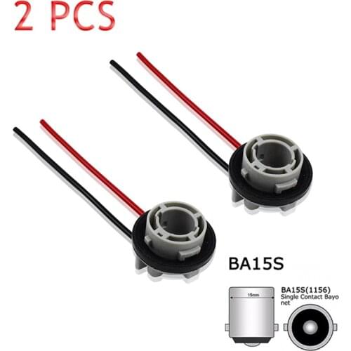 2Pcs Lock And Twist Design Waterproof 1156 Bulb Socket BA15S Lamp Holder P21W Adapter Base Connector