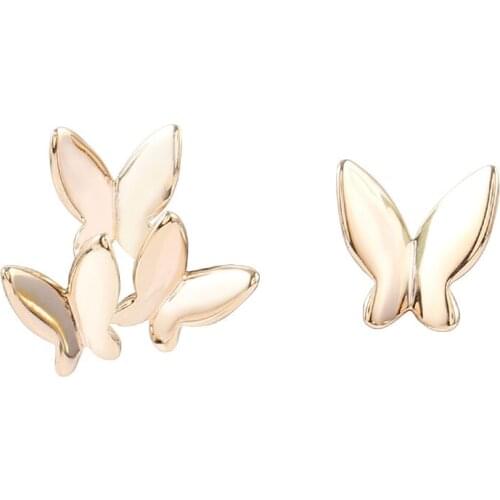 2021 New Fashion Sweet Cute Asymmetry Butterfly Stud Earrings For Women Piercing Cartilage Mini Earring Students Jewelry Gifts