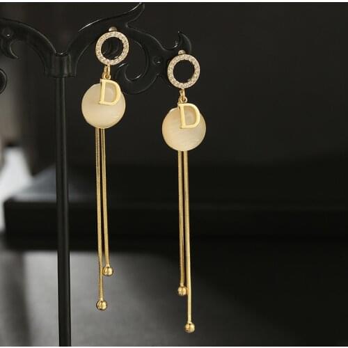 2021 New Trendy Fashion Women Dangle Earrings Dew Flower Earrings Womens Small Long Tassel Elegant Korean Jewelry