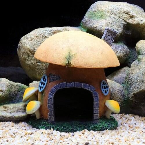 Fish Tank Rockery Mushroom House Aquarium Landscaping Waterscape Decoration Reptile Insect Hole Turtle Shelter