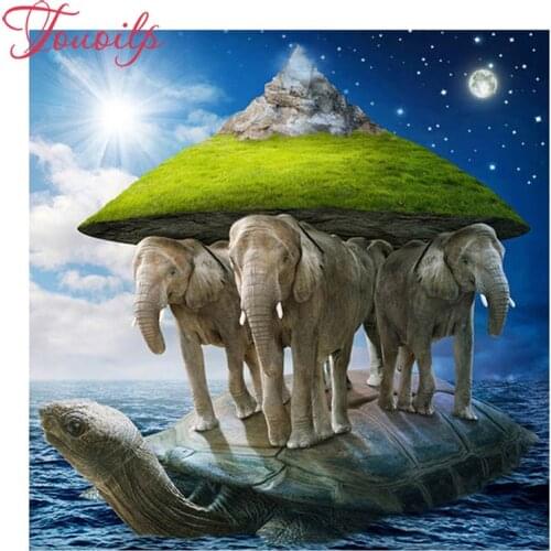 TOUOILP Turtle elephant 5d Diamond Painting Needlework Embroidery Round&square Rhinestones Cross Stitch Living Room Decoration