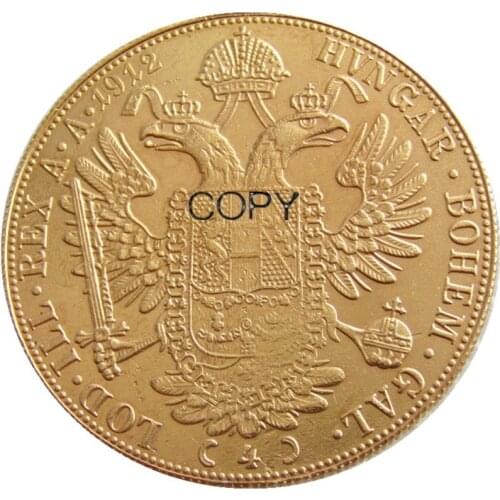 1900-1915) Austria Different Dates Habsburg 4 Ducats - Franz Joseph I Diameter 40MM Real Gold-Plated Coins COPY