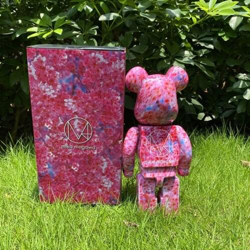 Bearbrick Japan Cooljapan Pink Sakura Bearbrickly Aciton Figure Anime Paint Dolls Toys 400% Christmas Gifts