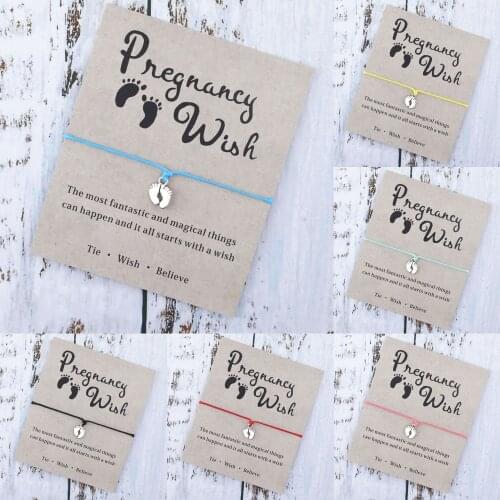 Pregnancy Bracelet Footprints Charm Mummy Bracelet es for Pregnancy Congratulations Wedding Favors Pregnancy Ornament