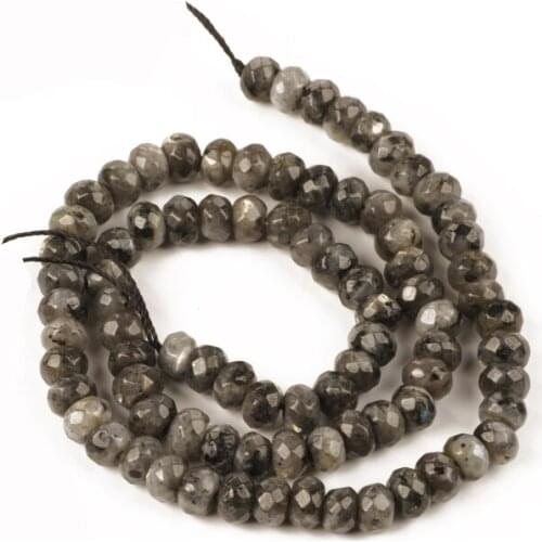 Wholesale 4-6mm Labradorite Faceted Flat Beads Natural Stone Loose Beads for Jewelry Making Accessories Necklace Bracelet DIY