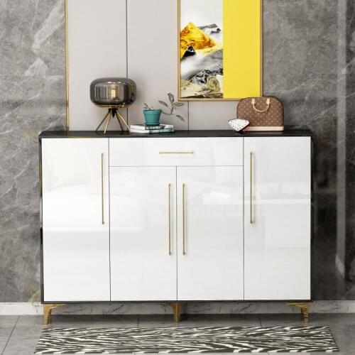 European-style wooden shoe cabinets electroplating paint living room multifunctional hallway storage shoe rack furniture HAZQ