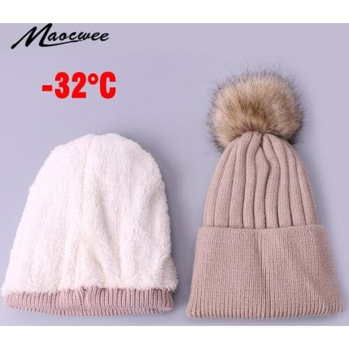 Kids Caps Children Hat Baby Pompon Hats Fake ball Velvet lining Knitted Skullies Beanies Cap Autumn Winter Warm Solid Color