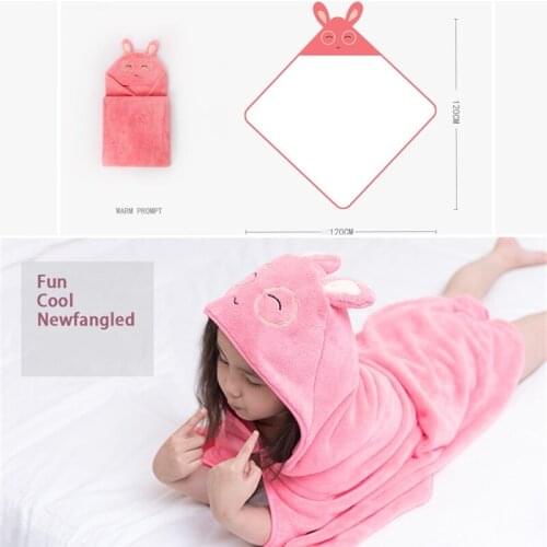 Kids Beach Towel Infant Cotton Bathrobe Baby Boys Girls Spring Animal Hooded Bath Towel 120*120cm Children Cartoon Blanket