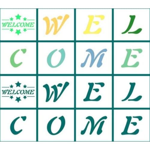 Welcome Letter Stencil DIY Wall Layering Painting Template Decor Scrapbooking Embossing Album Supplies Reusable