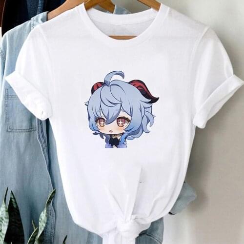 Genshin Impact Ganyu 2021 Fashion Women Harajuku T Shirt Anime Streetwear Tshirt Kawaii Aesthetic T-shirt Summer Shirt Clothes