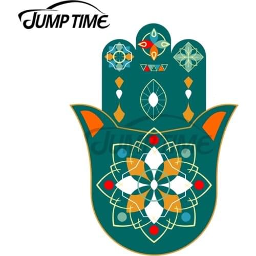 JumpTime 13 x 6.8cm Hamsa Hand Hand of Fatima Car Stickers Windows Windshield Decal Personality Surfboard Suitcase Assessoires