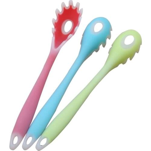 Food Grade Filter Spoon Multifunctional Silicone Spaghetti Pasta Serving Fork Filter Spoon Cooking Tool Kitchen Accessories