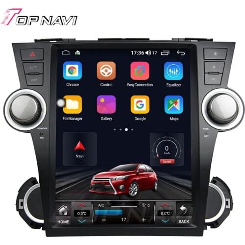 Android 10.0 Octa Core 6G+128G For Toyota Highlander 2008-2014 GPS Navigation Radio Stereo 12.1 Inch Tesla Style Tape Recorder