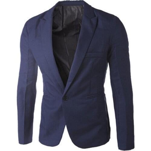 Fashion Men Solid Color Casual Business Suit Blazer Jacket Autumn Outwear Top Wedding Dress Coat Mens Fashion Casual Suit Jacket