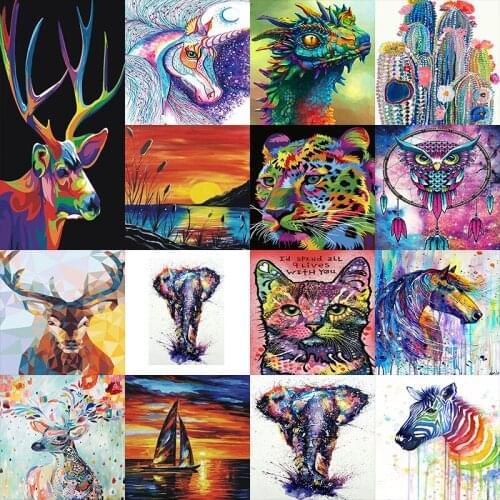 Animal Series 5D Diy Diamond Painting Toolkit Wall Sticker Diamond Art Mosaic Diamond Embroidery Home Decoration Gift