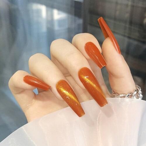False Nails Gourd Orange Cat Eye Wear Nail Art Stickers Finished Nail Art Stickers 24 Nail Art Stickers With Glue SANA889