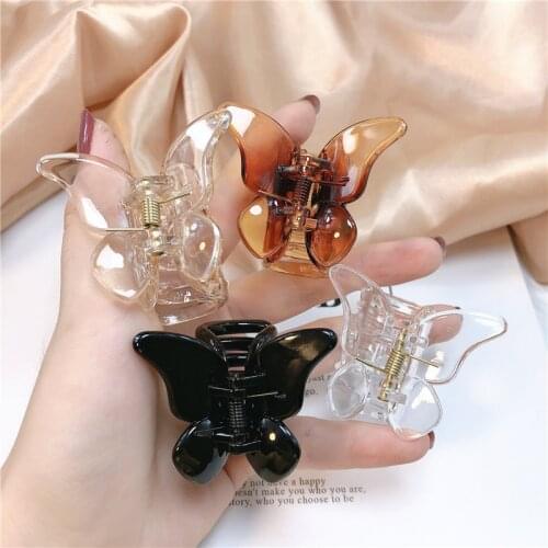 Oaoleer New Acrylic Butterfly Hair Claw Sweet Hair Ornament Clip Colorful Hairpins Fashion Hair Accessories for Women Girls Cute