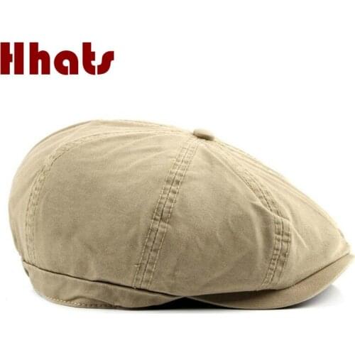 Solid cotton women beret classic men duckbill flat cap vintage spring autumn berets for male or female retro newsboy hat bone
