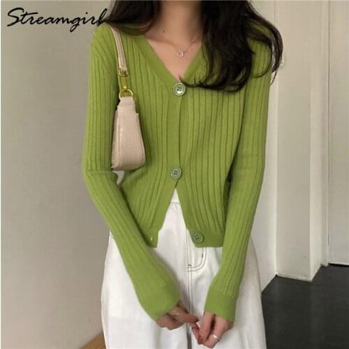 Streamgirl Autumn Cardigan For Women 2021 Knitted Tops Womens Sweaters Autumn Short Cardigan Women Winter Cardigans Mujer