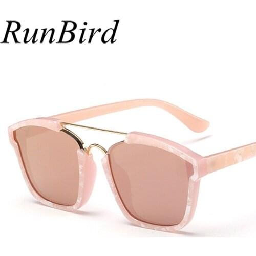 Runbird Contain Rose Gold and Tyrant gold! Mirror Sunglasses Tortoiseshell Women Brand Designer Coating Sun glass Oculos R008