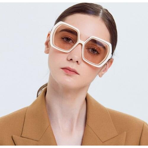 2021 new arrived women sunglasses spring summer sunglasses fashion oversized luxury glass feminio retro multicolour glass