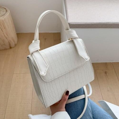 Fashion Stone Pattern Crossbody Bag Women 2021 Elegant Handbag Female PU Leather Shoulder Bag Design Small Square Bag Lady Totes