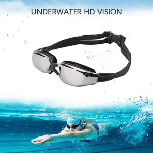 Waterproof And Antifogging Goggles Submersibles High-definition Electric Coating Men And Women Swim Eyewear Flat Goggles