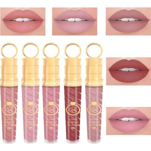 5 Colors Lipstick Waterproof Long Lasting Matte Shimmer Beauty Lip Gloss Nude Glitter Lip Gloss Beauty Red Lip Tint Makeup