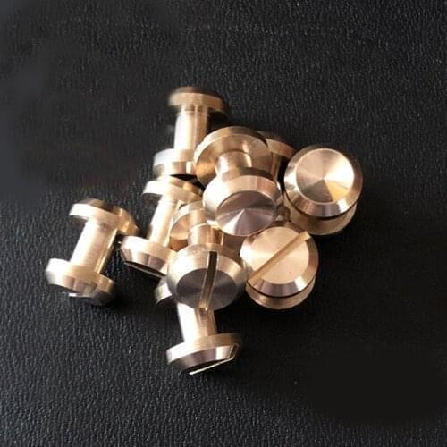7pcs 10mm head diameter brass belt screw bolt concave noodle HD screws handmade leather male female bolts thread nail DIY